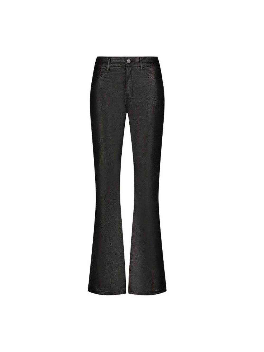 The Noli Shop Aria Coated Flare Jeans Size 24 Petite Black Vegan Faux Leather